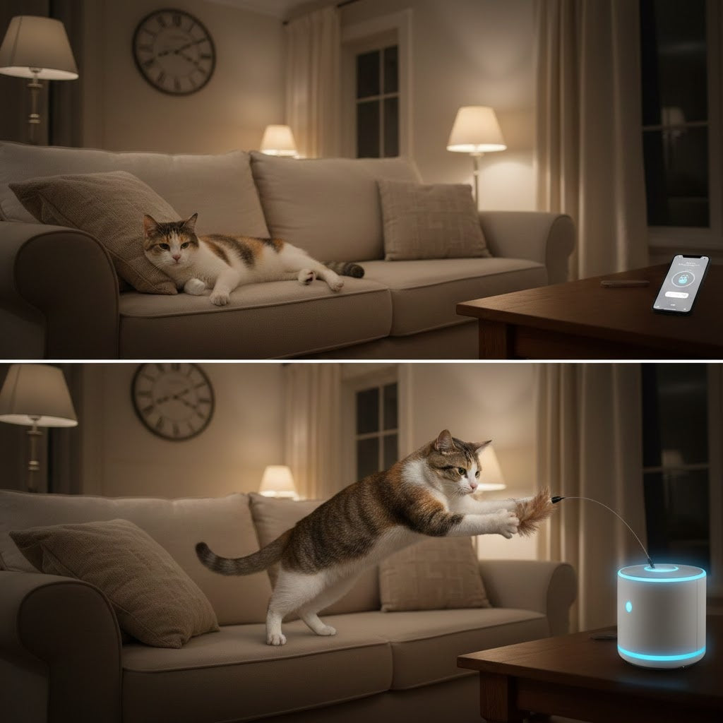 Working Late? How Mobile Robots Keep Your Cat Active While You’re Away